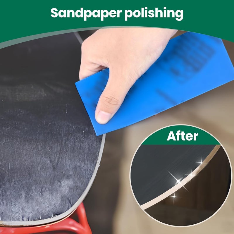 TIANDAO Ski Snowboard Base Repair Kit 5 P-TEX Rods (Black/Clear), Stainless Steel Scraper Sandpaper Ski Repair Kit, Snowboard Repair Tools, DIY Base Tuning Maintenance - Image 5